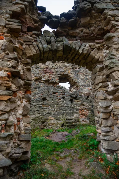 Ruiny Średniowiecznego Zamku Zborow Słowacja Czas Jesieni — Zdjęcie stockowe