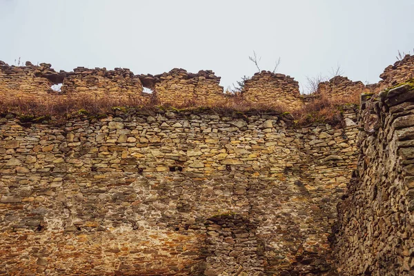 Ruiny Średniowiecznego Zamku Zborov Makovica Wschodniej Słowacji Europie Mgła Jesień — Zdjęcie stockowe