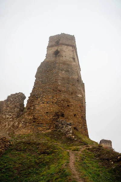 Rovine Del Castello Medievale Zborov Makovica Slovacchia Orientale Europa Ora — Foto Stock