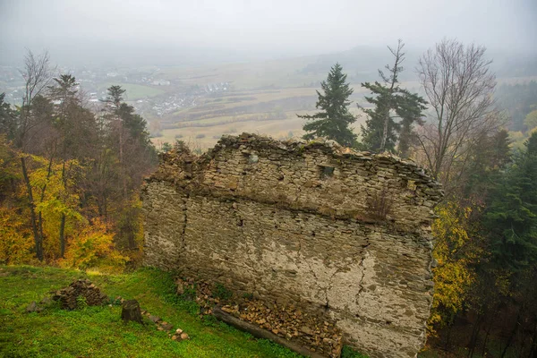 Zřícenina Středověkého Hradu Zborov Makovica Východním Slovensku Evropa Podzimní Čas — Stock fotografie
