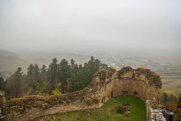 Rovine Del Castello Medievale Zborov Makovica Nella Slovacchia Orientale Europa — Foto Stock