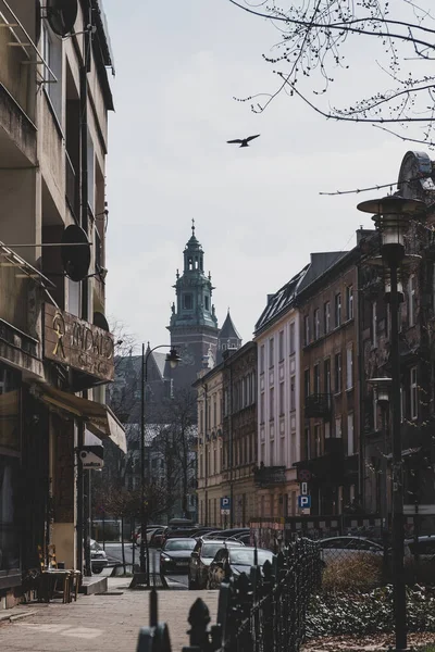 Krakkó Lengyelország 2019 Március Történelmi Házak Krakkó Óvárosában — Stock Fotó