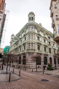 Santander, Cantabria, İspanya - 25 Ocak 2019: Santander şehrinde şehir manzarası
