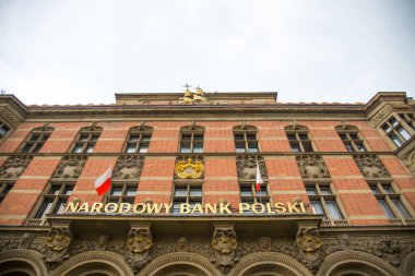 Gdansk, Polonya - 4 Ağustos 2018: Polonya Merkez Bankası (Polonya: Narodowy Bank Polski)