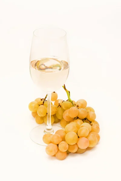 Fehérbor és szőlő — Stock Fotó