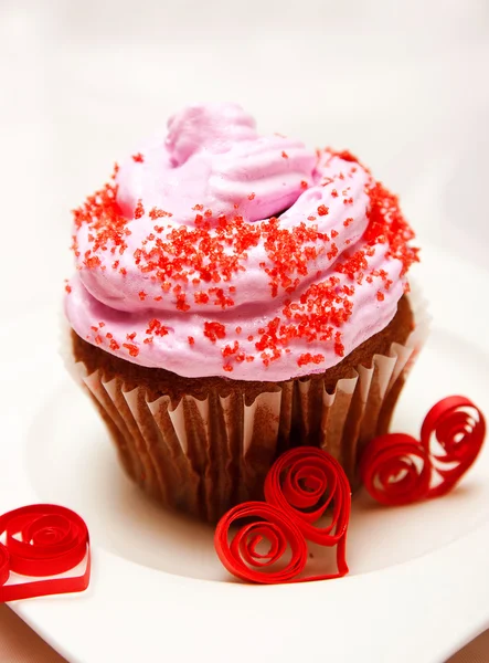 Alla hjärtans cupcake — Stockfoto
