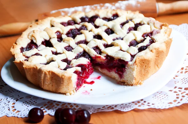 Tarta de cereza casera — Foto de Stock