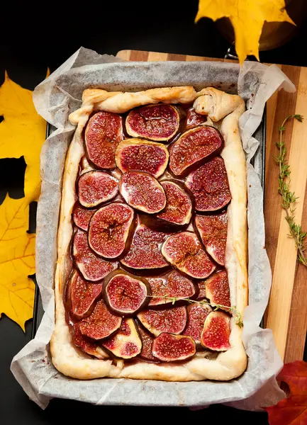 Zelfgemaakte fig taart — Stockfoto