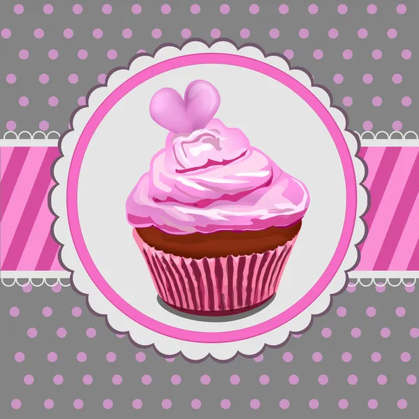 Rosa Cupcake — Stockvektor