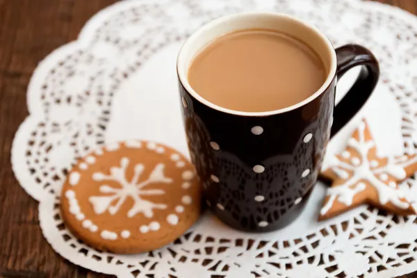 Kawa i Piernik cookie — Zdjęcie stockowe