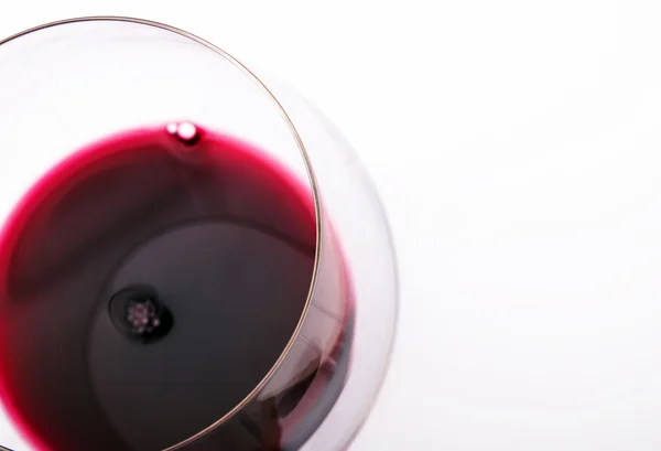 Um copo de vinho tinto vista superior — Fotografia de Stock