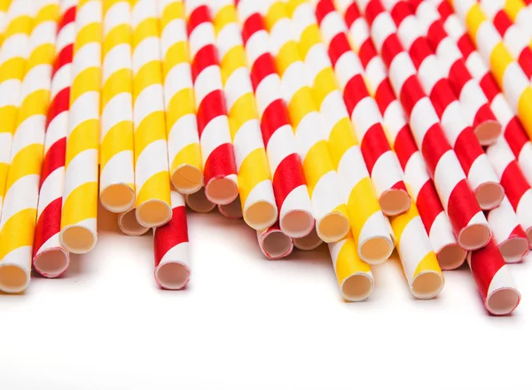 Red and yellow paper straws — Stock Photo, Image