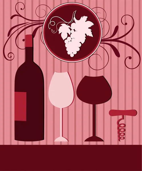 Wine elements vector illustration — Stock Vector