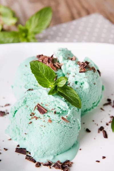 Gelato alla menta primo piano — Foto Stock