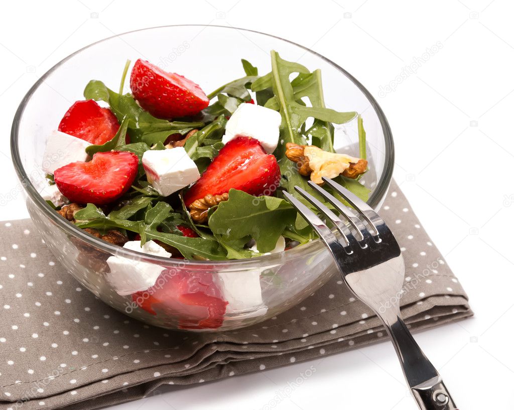 Healthy salad on white background