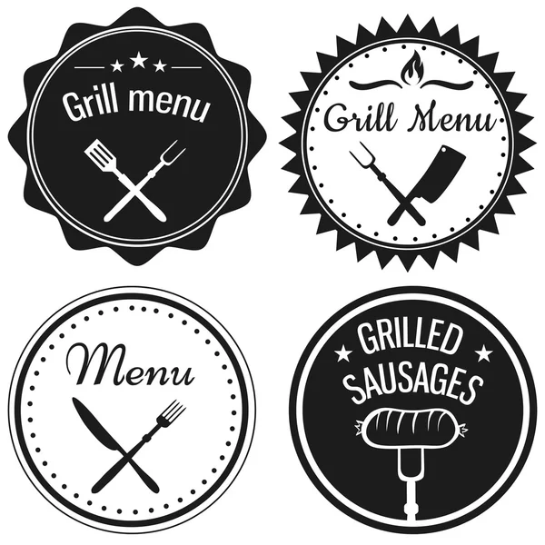 Set de etiquetas para menú de restaurante — Archivo Imágenes Vectoriales