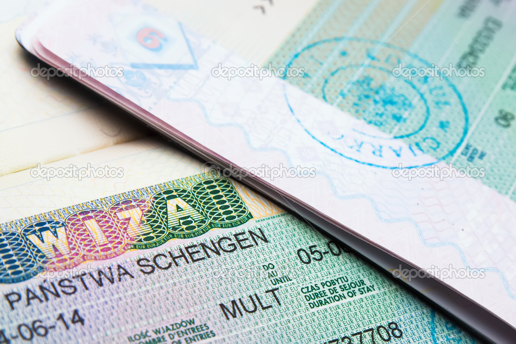 Schengen visa in passport 