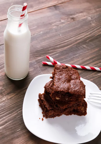 Brownies on the plate — Stock Photo, Image