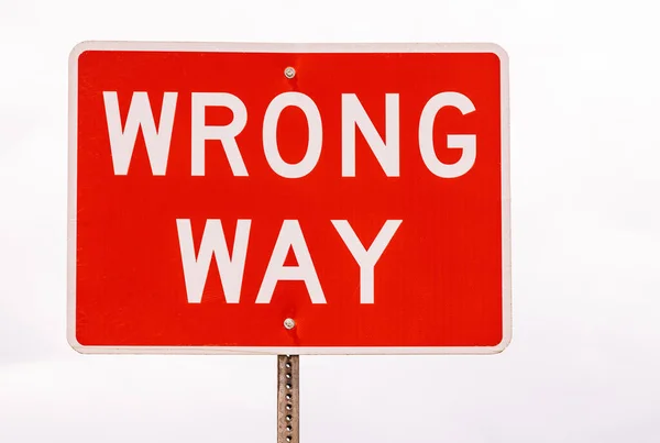 Wrong way sign on the road