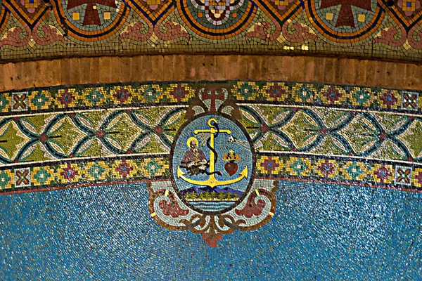 Anchor mosaic in church — Stock Photo, Image