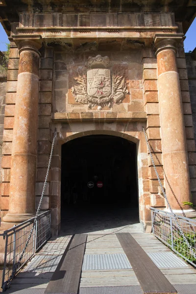 Gates Montjuic castle — Stockfoto