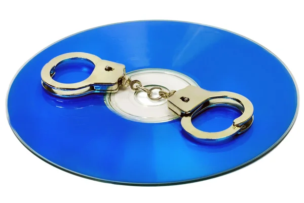 Handcuffs in DVD — Stock Photo, Image