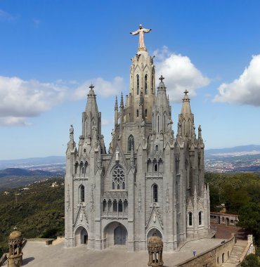 Temple de sagrat kor, tibidabo. Barselona Simgesel Yapı, İspanya.