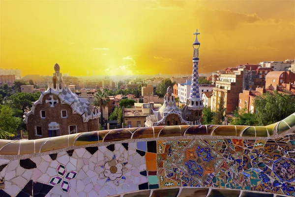 Güell Park. Barcelona landmark, Spanyolország. — Stock Fotó