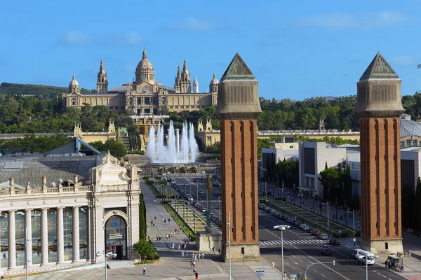 Veduta della città dal Palazzo Nazionale BARCELONA, SPAGNA — Foto Stock