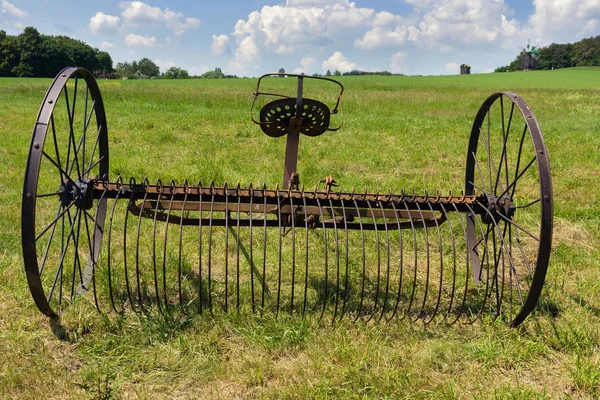 Rusty harrow plow back — Stock Photo, Image