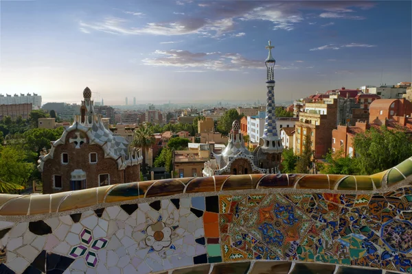 Parc Güell Gaudiego. gród Barcelona, Hiszpania. — Zdjęcie stockowe