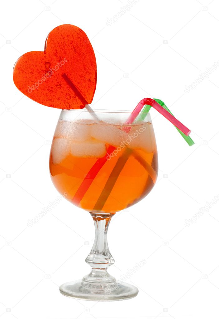 heart in alcoholic cocktails