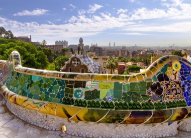 Barselona, İspanya 'da Park Guell.