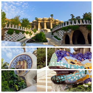 Barcelona'da park guell. İspanya