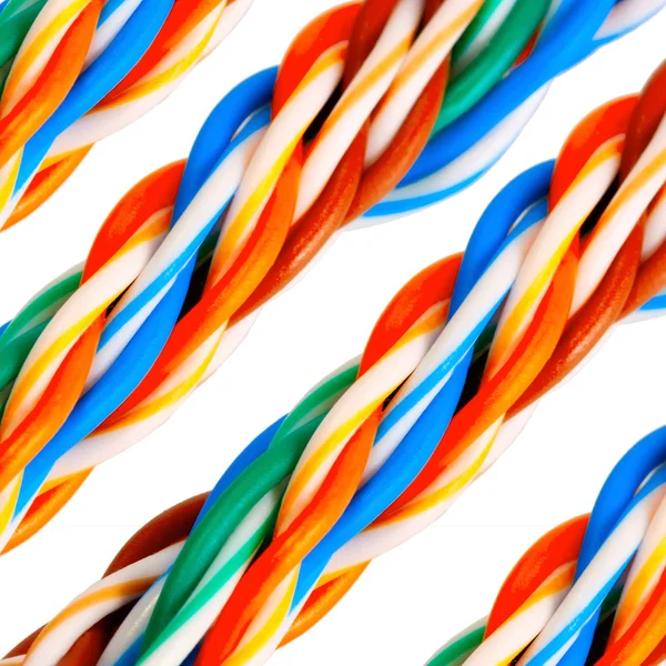 Svazek sady barevné elektrické kabely — Stock fotografie