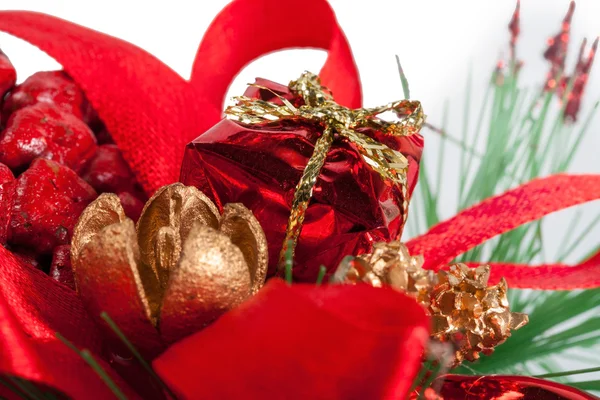 Decoration red wrapped gift — Stock Photo, Image
