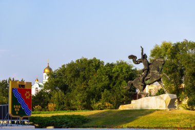 Monument to Alexander Suvorov in Tiraspol, Transnistria. clipart