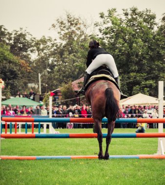 binici at, vintage retro tarzı üzerinde