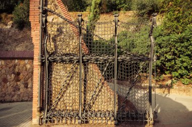 Antik gates de park guell, barcelona. Katalonya.