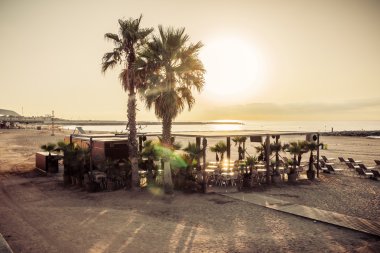 Café beach barcelona. Catalonia, İspanya