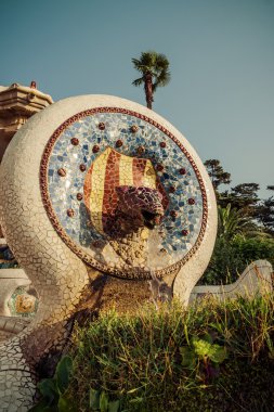 park guell Barselona, İspanya, yılan.