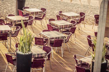 Café beach barcelona. Catalonia, İspanya