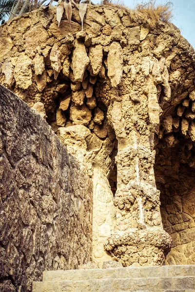 Ancient aqueduct in the park Guell — Stock Photo, Image