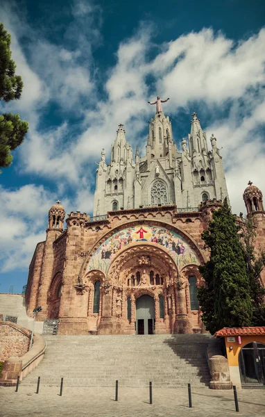 Igreja do Sagrado Coração.Tibidabo. Barcelona . — Fotografia de Stock