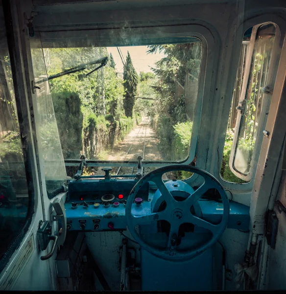 Kolejka linowa railway.tibidabo. Barcelona. — Zdjęcie stockowe