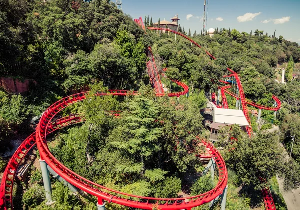 Roller coaster. Tibidabo. Barcelona. — Stock Photo, Image