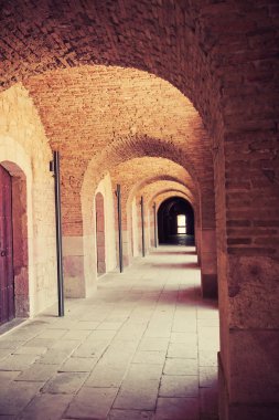 Montjuic Kalesi barcelona. Catalonia, İspanya.
