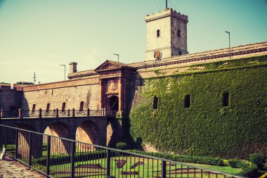 Montjuic Kalesi barcelona. Catalonia, İspanya.