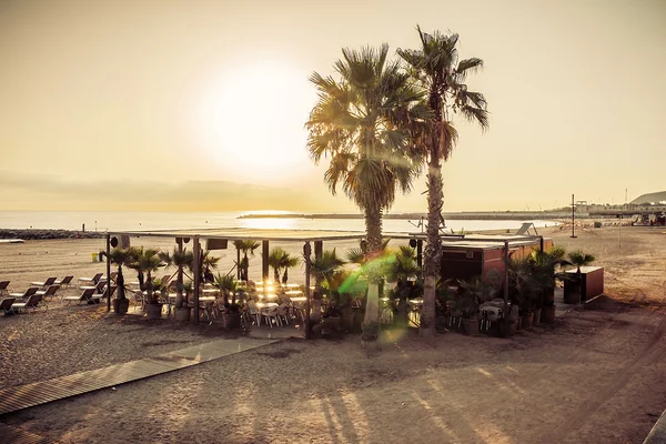 Cafetería Playa Barcelona. Cataluña, España — Foto de Stock