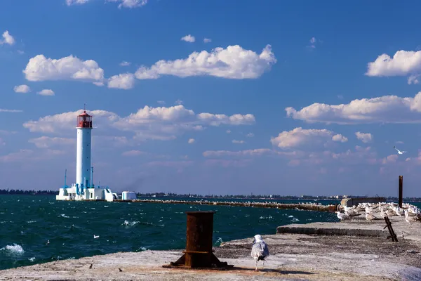 Lighthouse in Odessa harbor — Stock Photo, Image